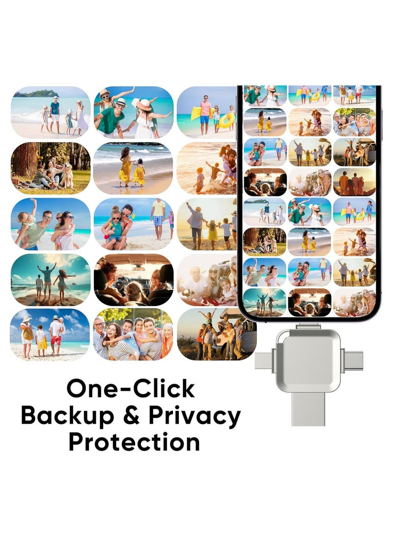 محركات الأقراص الفلاش 512GB USB 3.0 عالية السرعة 4 في 1 Type-c OTG USB عصا التخزين الخارجي لـ iPhone PC iPad Android المزيد من الأجهزة للصور ومقاطع الفيديو نقل التخزين النسخ الاحتياطي - Image 3