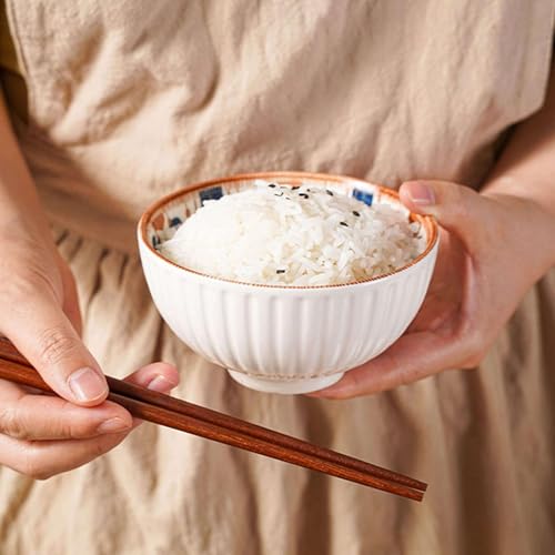 P-PLUS INTERNATIONAL Porcelain Bowl, Ceramic Bowls, Japanese Style, Porcelain Rice/Cereal Bowls for Kitchen, Cereal Bowl Set, Soup Bowls, Japanese Style Bowl Gift Set (Set of 4, Random Pattern) - Image 5