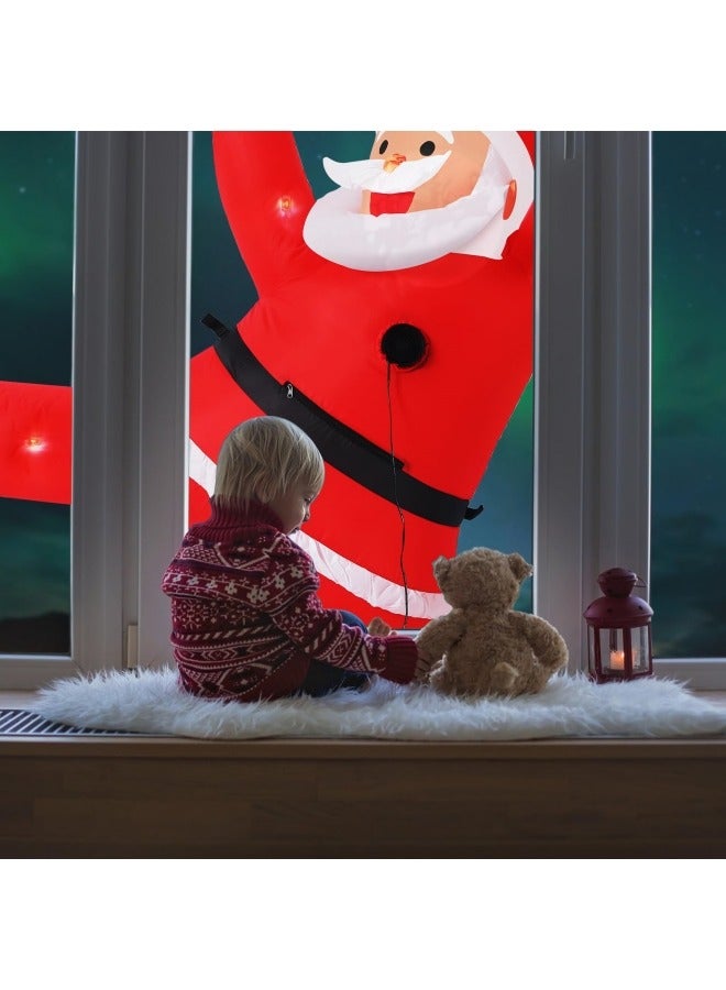 CCOVERY 6FT Hanging Christmas Inflatables Climbing Santa Claus Decorations Built-in LED Lights Blow up Christmas Ornaments Holiday Decor for Roof Outdoor Indoor Wall - Image 3