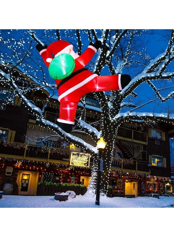 CCOVERY 6FT Hanging Christmas Inflatables Climbing Santa Claus Decorations Built-in LED Lights Blow up Christmas Ornaments Holiday Decor for Roof Outdoor Indoor Wall - Image 4
