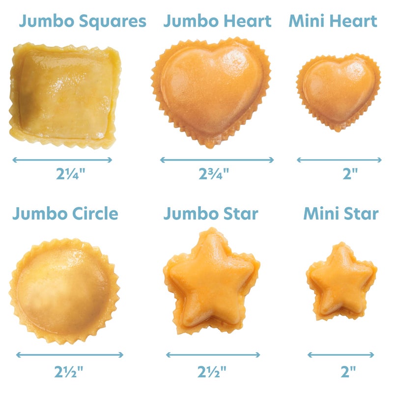 CucinaPro Mini 2" Heart Ravioli Molds for Valentine's Day- Homemade Filled Pasta Maker- 2 pc Tray & Press makes 8 Stuffed Raviolis, Easy to Use & Clean Set- Add Love to Italian Dinner Party, Gift, Galentine Fun - Image 5