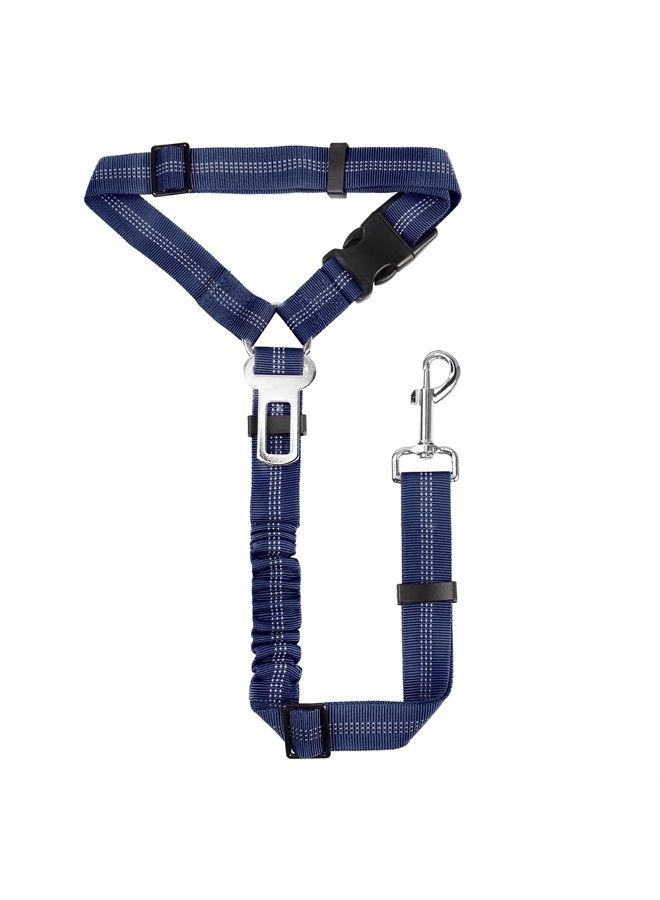 YAODHAOD YAOHDAO Dog Seat Belt Harness for Car, Restraint Adjustable with Elastic Bungee Buffer Headrest for Vehicle, 360 Degree Swivel Nylon Pet Safety Seat Belts Heavy Duty Car Harness for Dogs (Blue) - Image 1