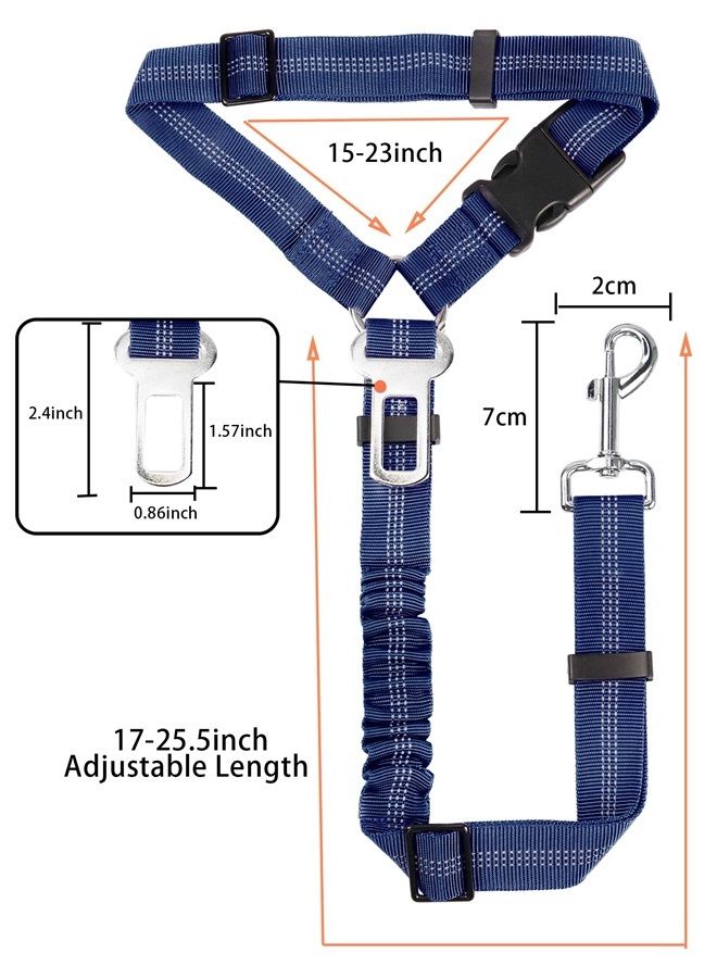 YAODHAOD YAOHDAO Dog Seat Belt Harness for Car, Restraint Adjustable with Elastic Bungee Buffer Headrest for Vehicle, 360 Degree Swivel Nylon Pet Safety Seat Belts Heavy Duty Car Harness for Dogs (Blue) - Image 5
