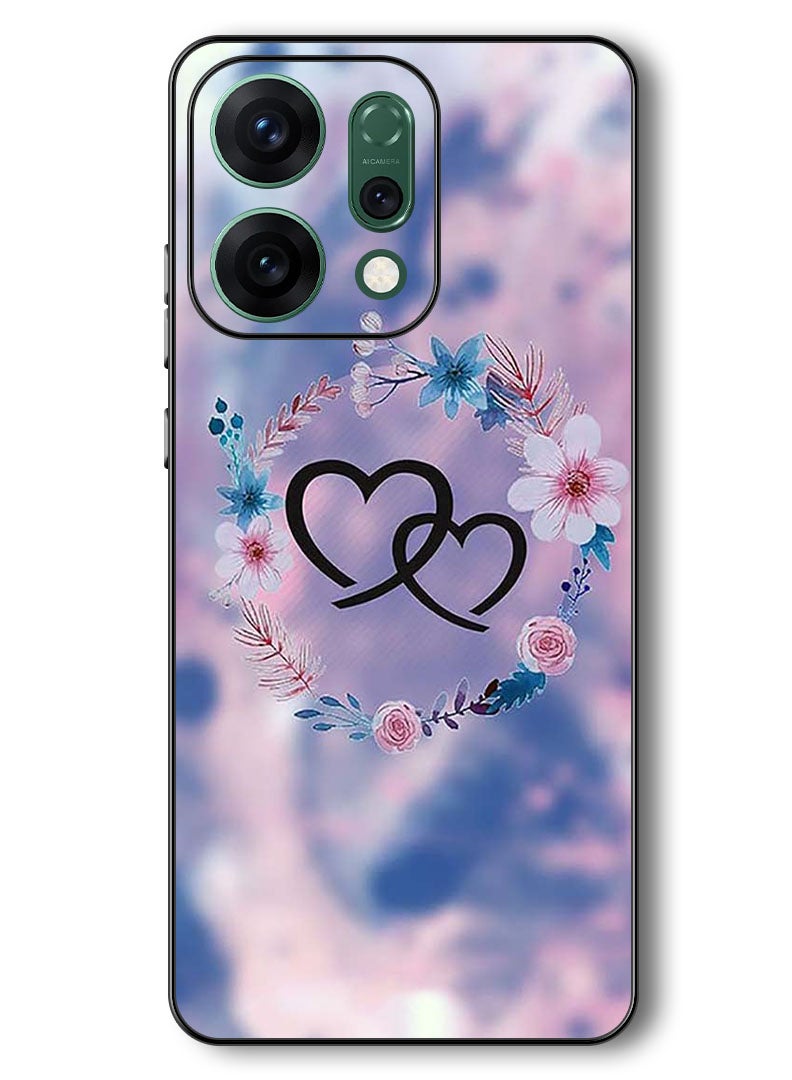 Theodor Case Compatible with Oppo Reno 14 6.59 Inch Protection Shockproof Bumper Cover Two HEarts - Image 1