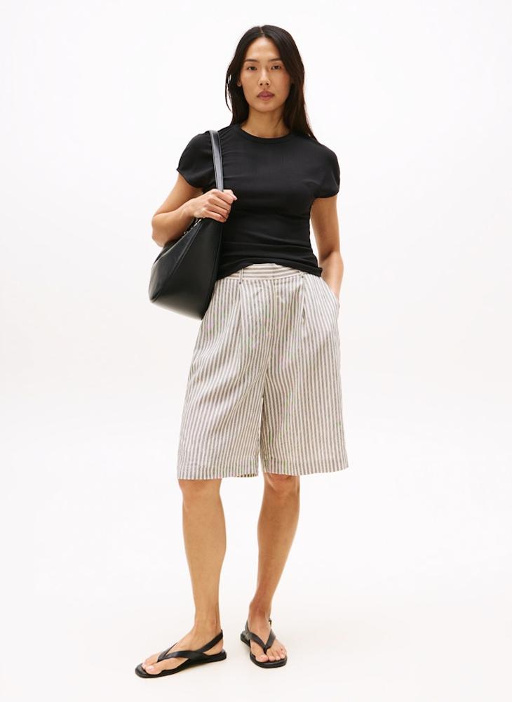 تومي هيلفيغر تيشيرت بأكمام كاب بياقة دائرية - Image 3