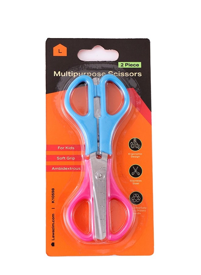 LAWAZIM scissor 2 Piece | Multipurpose Sharp Sewing Craft Fabric Scissors for Office Home High/Middle School Student Office Teacher Art Supplies, Soft Comfort-Grip  - Image 4