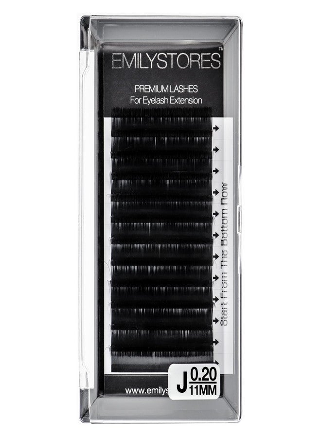 EMILYSTORES Lash Extensions 0.20mm Thickness J Curl 11mm Length Individual Volume Natural Looking Eyelashes For Eyelash Extensions(0.20,J,11mm) - Image 1