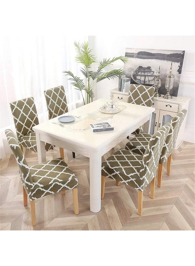 House of Quirk Elastic Chair Cover Stretch Removable Washable Short Dining Chair Cover Protector Seat Slipcover (Pack of 6, Peanut Lantern)