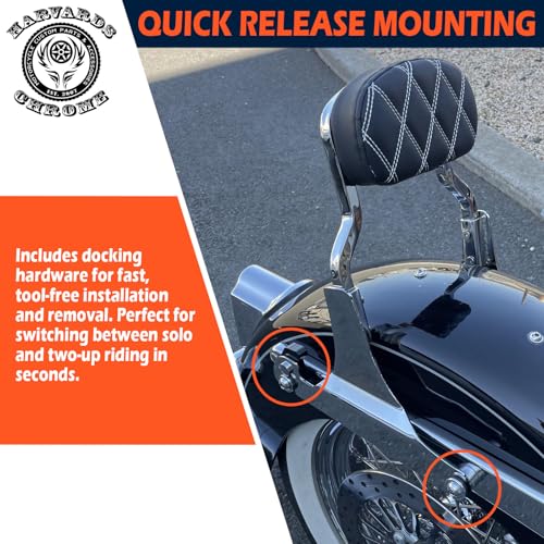 Harvards Chrome Chop Detachable Sissybar Backrest Fits for Harley FATBOY FLSTF 00-06 FLSTN 05-17 Deluxe/SPRINGER FLSTF,Heritage 2006,Black - Image 3