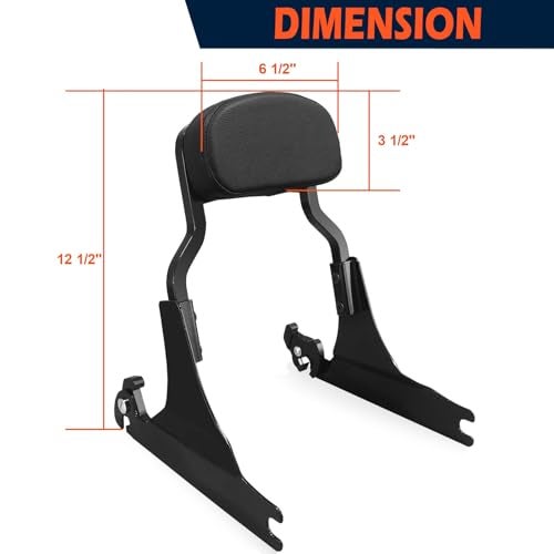 Harvards Chrome Chop Detachable Sissybar Backrest Fits for Harley FATBOY FLSTF 00-06 FLSTN 05-17 Deluxe/SPRINGER FLSTF,Heritage 2006,Black - Image 5