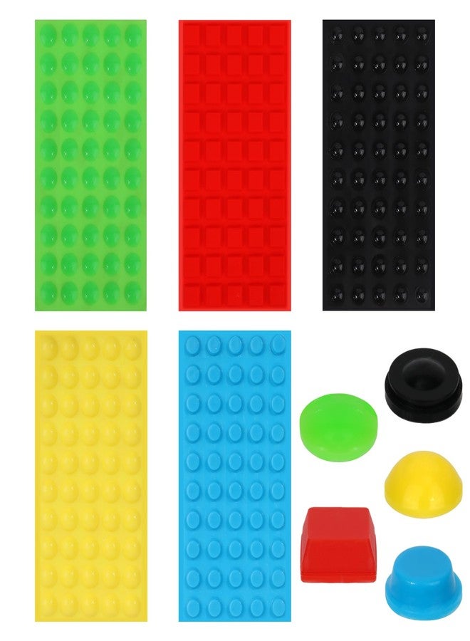 Fukaisu 250pcs Bump Dots for Visually Impaired, Assorted Colors Sizes & Shapes Raised Tactile Dots Braille Stickers Low Vision Aids for Blind Elderly (Yellow, Green, Red, Blue, Black) - Image 1