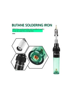 Gas Soldering Iron Butane Soldering Iron for Multipurpose Solder Station Cordless Butane Gas Blow Torch Soldering Iron Welding Pen Tool 1300℃(green)