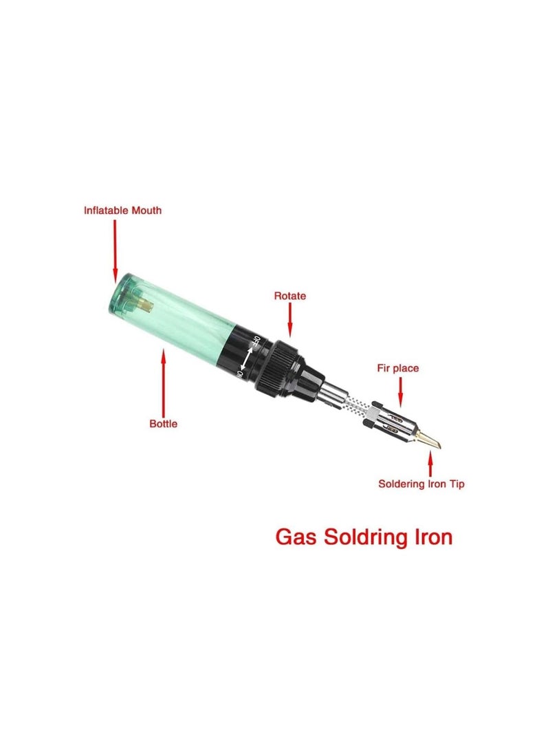 Generic - Gas Soldering Iron Butane Soldering Iron for Multipurpose Solder Station Cordless Butane Gas Blow Torch Soldering Iron Welding Pen Tool 1300℃(green) - Image 1