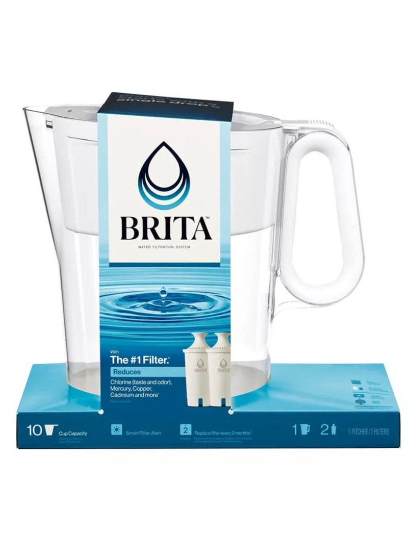 BRITA - Large 10 up Water Filter Pitcher with Smart Light Filter Reminder and 2 Standard Filters BPA Free - Image 1