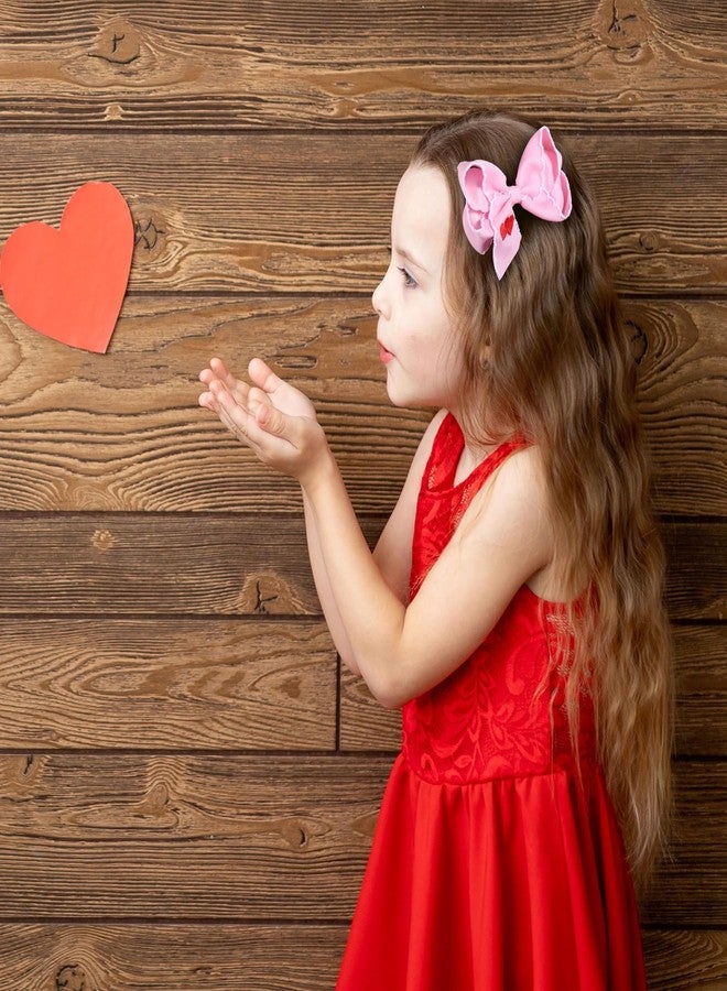 ميروكش فيونكات شعر وردية اللون لعيد الحب، قطعتان، 4 بوصات، فيونكة مطرزة بقلب أحمر، مشبك شعر، هدية مثالية للفتيات والسيدات في أعياد الميلاد وحفلات الزفاف وحفلات الزفاف، إكسسوار لتزيين فساتين الأميرات. - Image 4