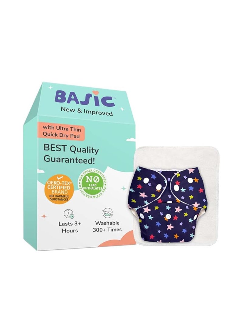 Superbottoms - SuperBottoms BASIC EASY - Cloth Diapers+ Inserts - Freesize Adjustable and Reusable Cloth Diaper for babies 0-3 Years | With quick drying prefold style soaker-Assorted - Image 1