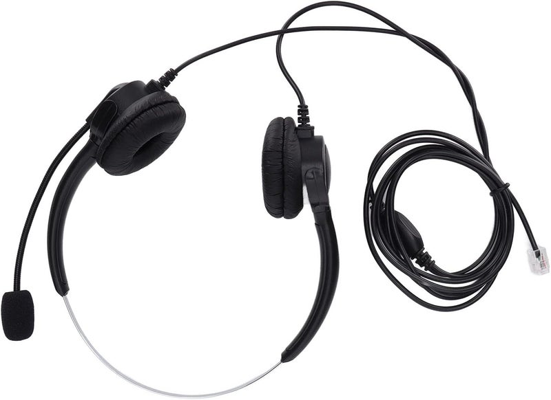 سماعات رأس هاتف BOWUAI RJ9، سماعات رأس ثنائية الأذن مع خاصية إلغاء الضوضاء وميكروفون، مناسبة لمراكز الاتصالات وخدمة العملاء، مع حزام رأس قابل للتعديل وميكروفون مرن بزاوية 330° - Image 3