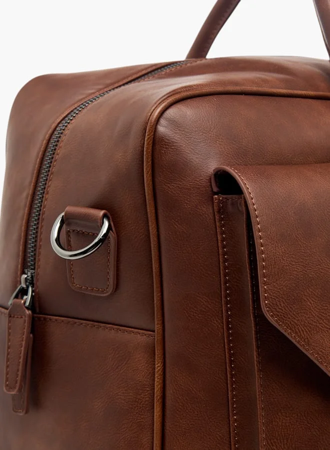 DUCHINI Men Solid Duffle Bag with Detachable Strap and Zip Closure