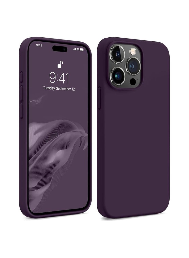 Silicone Back Cover Compatible with iPhone 14 Pro Max, Dark Purple