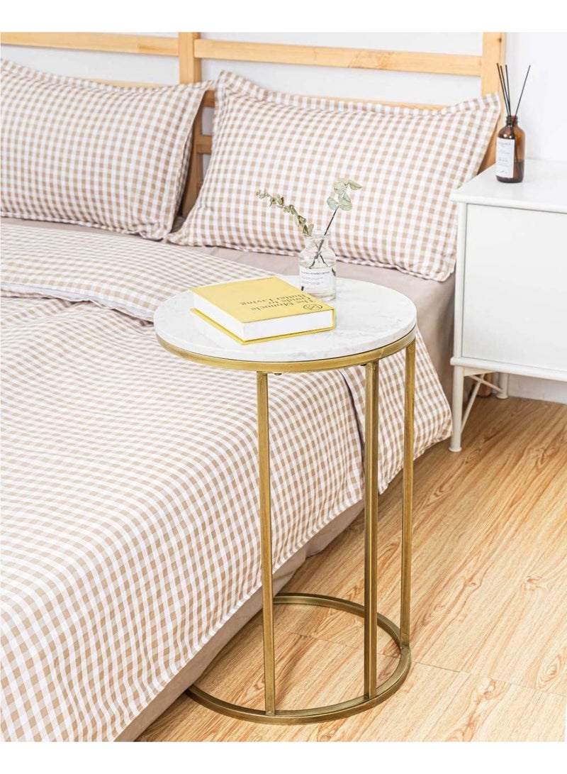 DubaiGallery NU-81090 Modern Gold Side Table, 1-Piece Round Accent End Table with Elegant Open Metal Design, 40 x 40 x 60 cm, Space-Saving Furniture for Living Room, Bedroom, Sofa, Lounge, Office and Home Decoration - Image 2