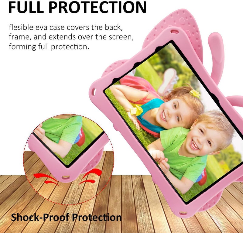 FunnyWin iPad Mini 6 5 Tablet Case Kids,iPad Mini 6 8.3 Butterfly Case with Kickstand Light EVA Full Boby Drop Protective Rugged Shockproof Kid-Proof iPad Mini Kid Tablet Case for Girl Kid Gift (Pink) - Image 4