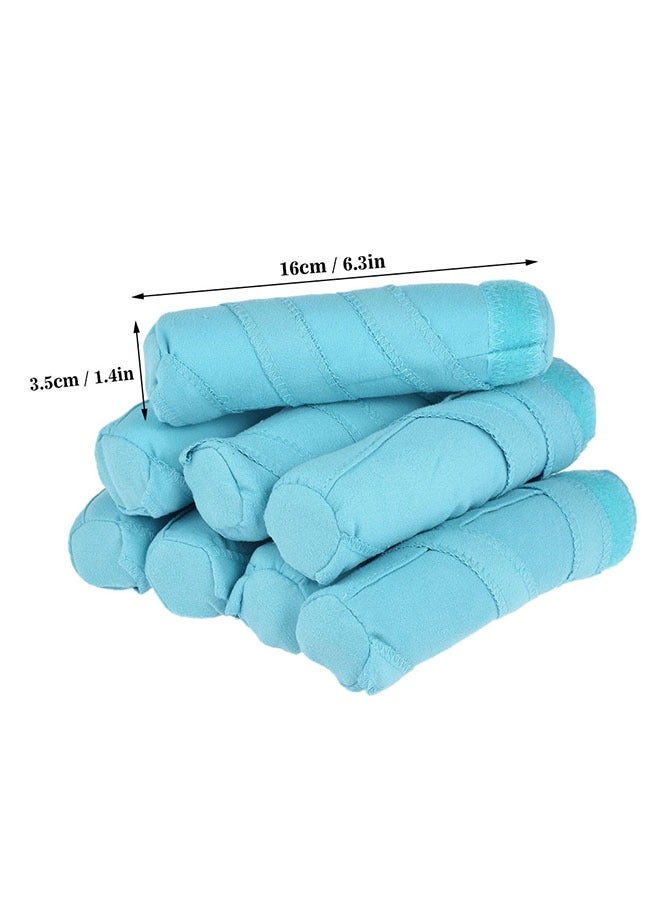 Generic 8 Pcs Heatless Hair Curler，Lazy Hair Curler，Curling Set for Sleep in Overnight，Sponge Hair Roll，Cylindrical Tie Hair Roll，Fluffy Styling Roll,Shaping Roll,Blue  - Image 3