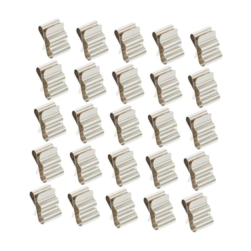 MAGICLULU 60pcs Stainless Steel Solar Panel Cable Clips Double Wire Clamp for Photovoltaic Installation Sturdy Electric Wire Fasteners Spring Design - Image 1