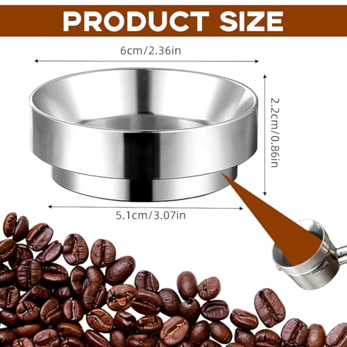 Supvox® 51mm Magnetic Portafilter Powder Ring 22mm Height Portafilter Powder Ring for Stainless Steel Portafilter Espresso Powder Ring Prevent Ground Coffee from Spilling - Image 2