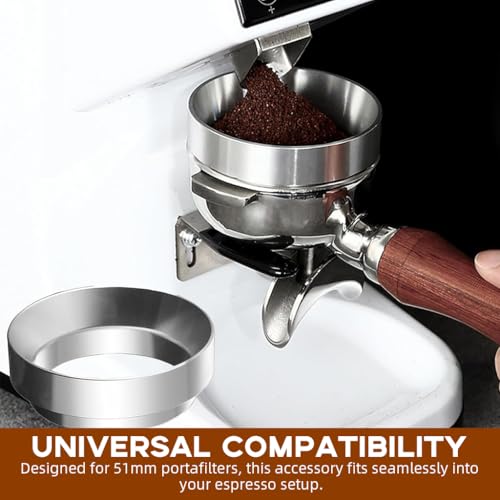 Supvox® 51mm Magnetic Portafilter Powder Ring 22mm Height Portafilter Powder Ring for Stainless Steel Portafilter Espresso Powder Ring Prevent Ground Coffee from Spilling - Image 5