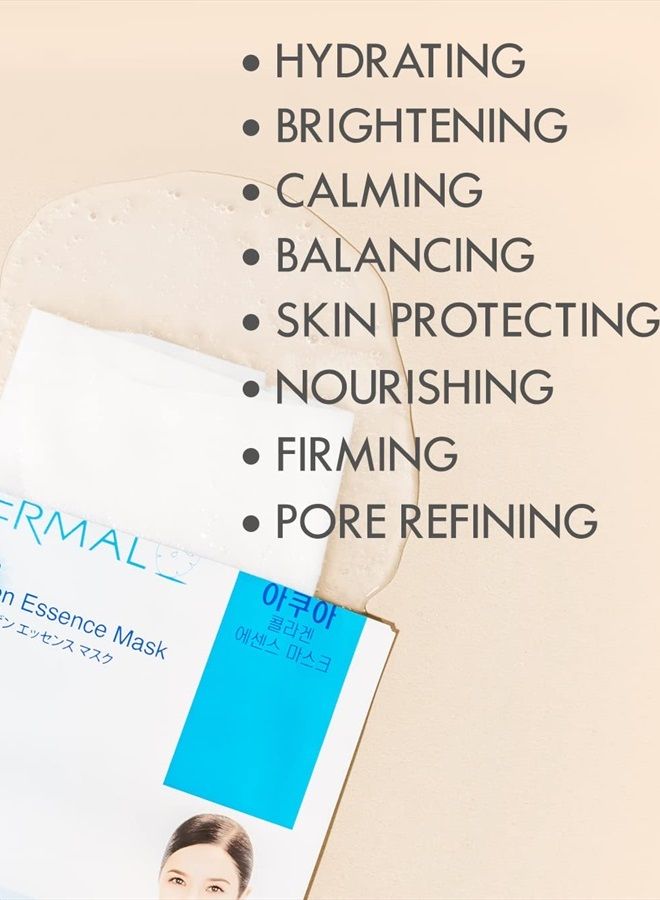 DERMAL 16 Combo Pack A Collagen Essence Korean Face Mask - Hydrating and Soothing Facial Mask with Panthenol - Hypoallergenic Self Care Sheet Mask for All Skin Types - Natural Home Spa Treatment Masks - Image 4