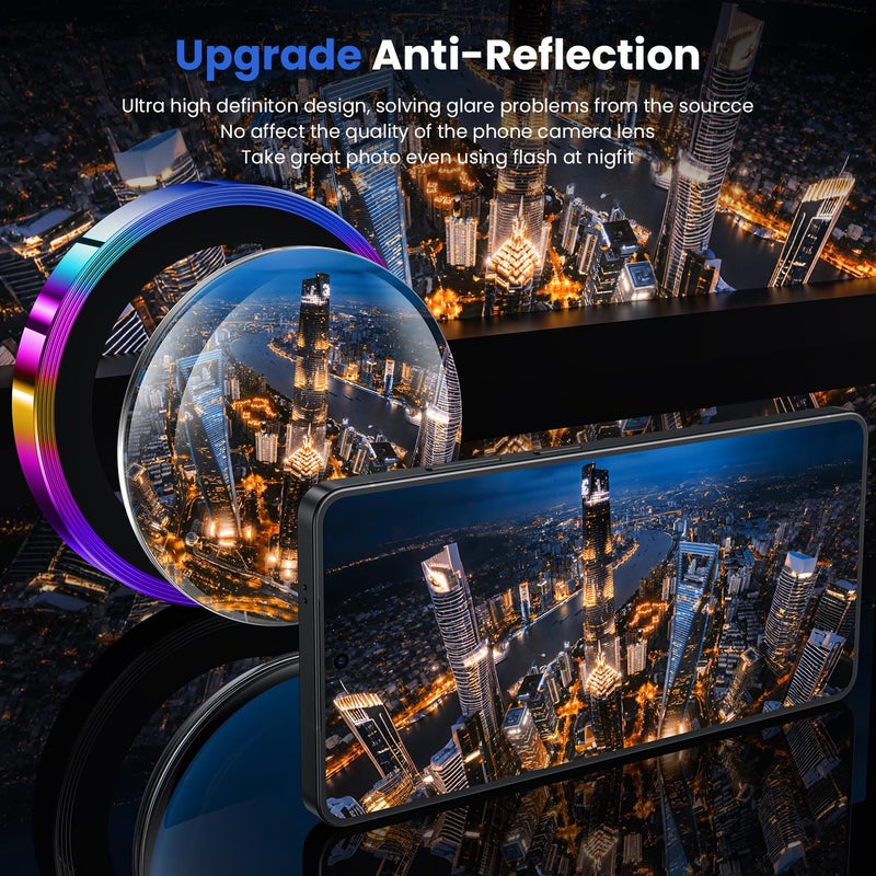 WSKEN for Samsung Galaxy S26 Ultra Camera Lens Protector - Ultra Thin Case Friendly, 9H Shatterproof Tempered Glass with Anti Scratch Metal Circle Camera Screen Protector Cover Accessories, Colorful - Image 2