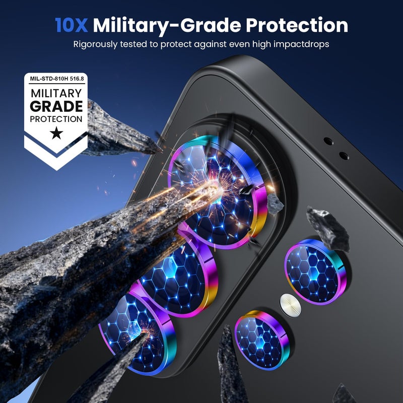 WSKEN for Samsung Galaxy S26 Ultra Camera Lens Protector - Ultra Thin Case Friendly, 9H Shatterproof Tempered Glass with Anti Scratch Metal Circle Camera Screen Protector Cover Accessories, Colorful - Image 3