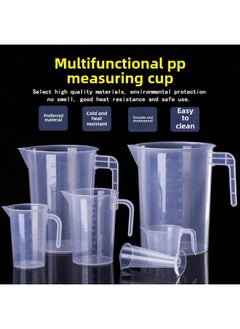 Generic Thickened High Quality Food Grade Plastic Pp Measuring Cup With Scale Measuring Cylinder Thickened Transparent Beaker 100ml-5000 Ml-Capacity:PP5000 Ml Open Handle Measuring Cup  - Image 1