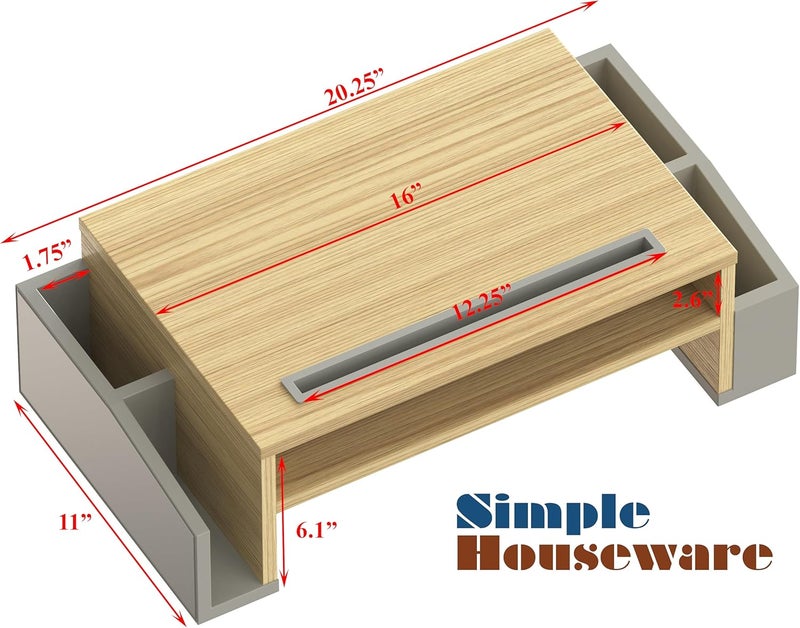 Simple Houseware Desk Monitor Stand Riser with Adjustable Organizer tray - Image 4