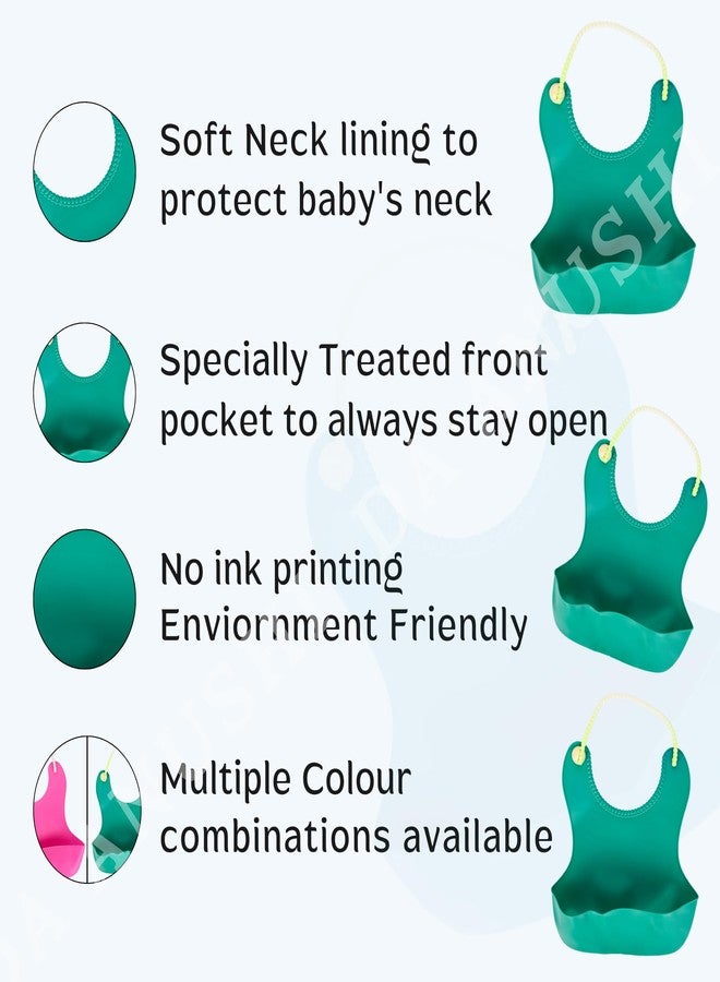 Da Anushi Adjustable Waterproof Feeding Bib for Babies and Toddlers (6 Months to 5 Years) – Soft, Easy to Clean Baby Bib with Cute Cartoon Print – Essential for Mealtime (Green) - Image 5