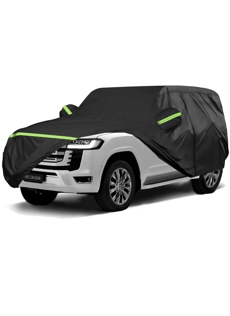 Zipporah - All Weather Protection Car Cover for Toyota Land Cruiser (2008-2025), Waterproof Coating with Reflectors, Soft Interior Lint Layer and Zipper (Black) - Image 1