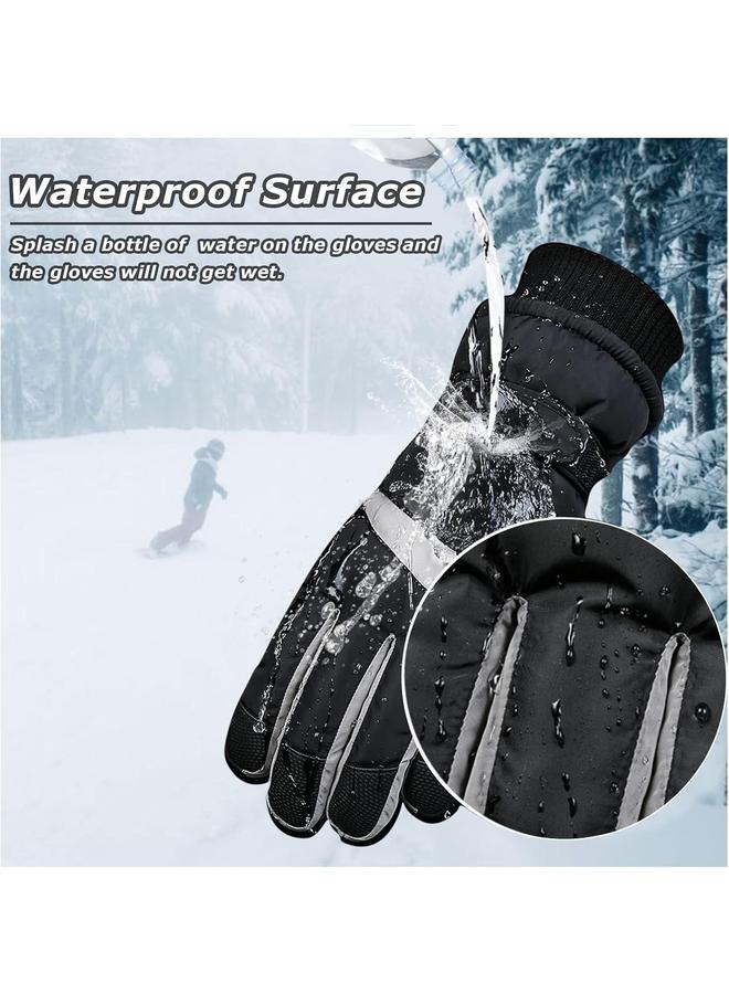 KOWVOWZ Waterproof Ski Gloves, Ski Gloves Women, Women Winter Touchscreen Thermal Gloves with Fleece, Windproof Snowboard Gloves for Skiing Running and Cycling - Image 4
