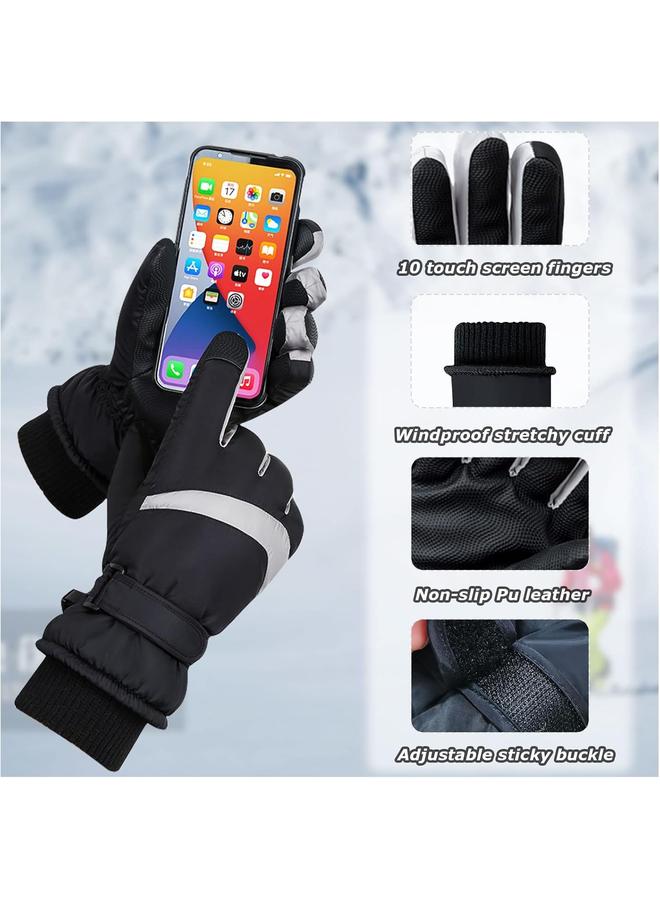 KOWVOWZ Waterproof Ski Gloves, Ski Gloves Women, Women Winter Touchscreen Thermal Gloves with Fleece, Windproof Snowboard Gloves for Skiing Running and Cycling - Image 5