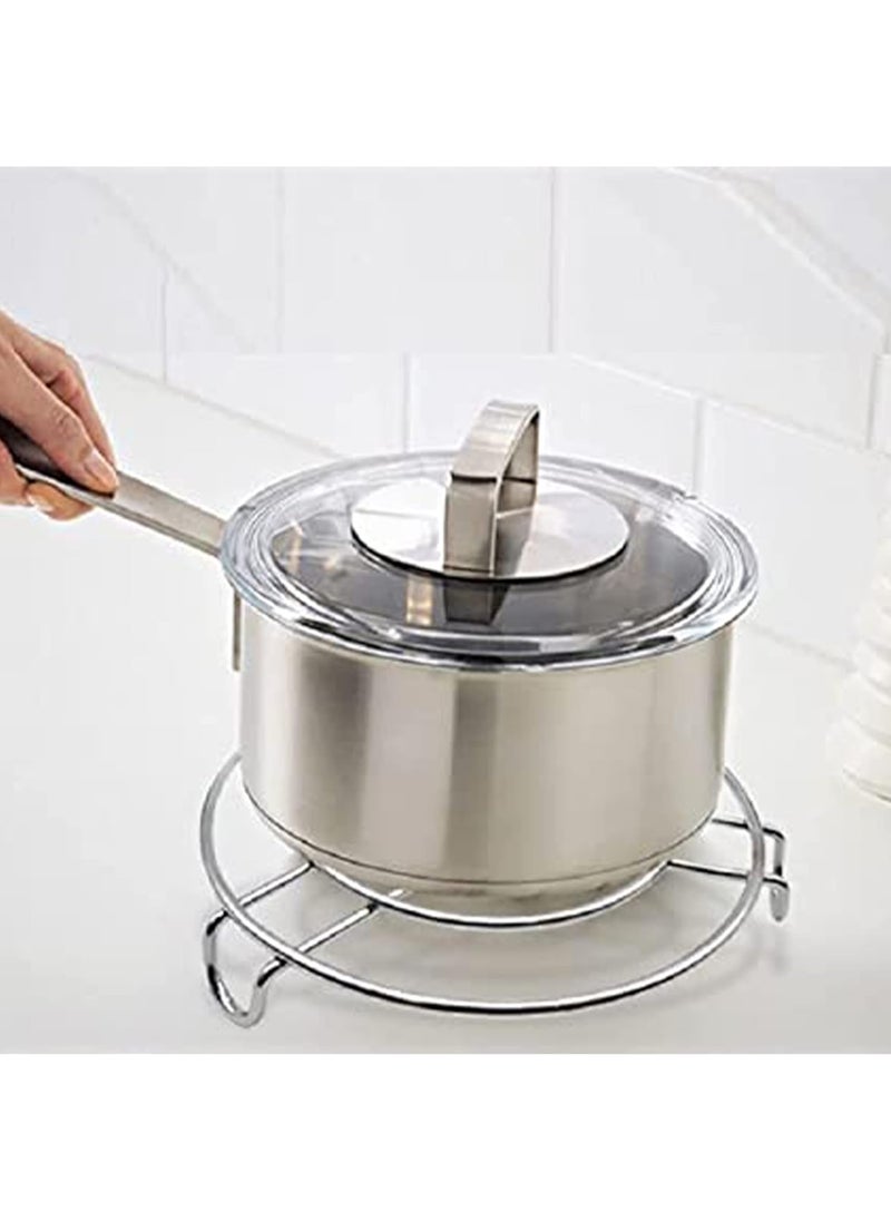 NavJyoti NavJyoti Durable Stainless Steel Hotpot Stand 8 Pices Steel Trivet Set Pan Stand Cooker Steamer Donga Stand for Dining Table Top Pack of 8  - Image 3