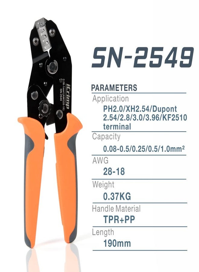IWISS iCrimp SN-2549 Ratchet Crimpier 0.08-1.0 mm ² 18-28AWG for PH2.0/XH2.54/2.54/2.8/3.0/3.96/4.8/KF2510/JST Terminal - Image 2