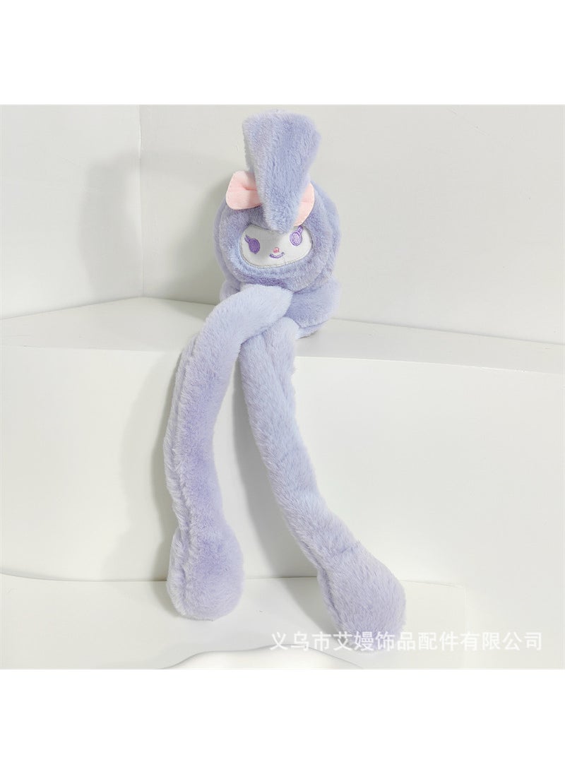 Generic - Cartoon Cat Plush Earmuffs With Sound for Winter Purple - Image 1