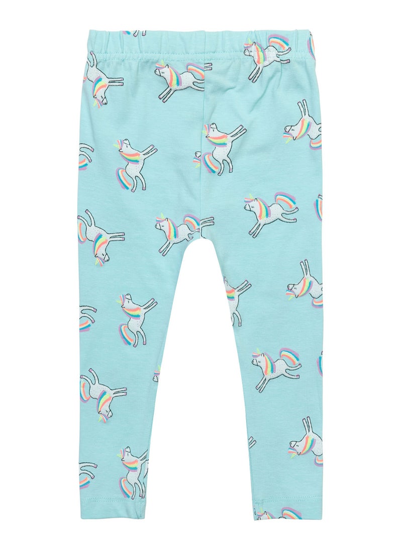 MINOTI Kids Girls' Leggings with Print From Soft Cotton and Elastic Waistband - Image 2