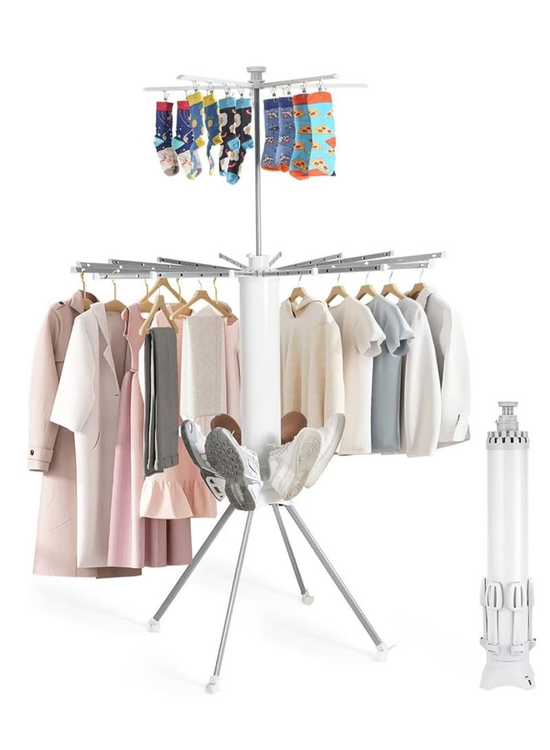 Bosidin All-in-one 360° Rotating Laundry Drying Stand | Premium Material Clothes Hanger | Space-Saving & Portable Clothes Drying Stand with Movable Rollers| Heavy Duty Cloth Octopus Rack for Indoor & Outdoor - Image 1