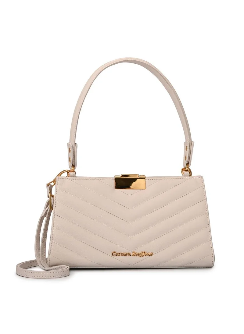 Carmen Steffens White Bianco Quilted Shoulder Bag