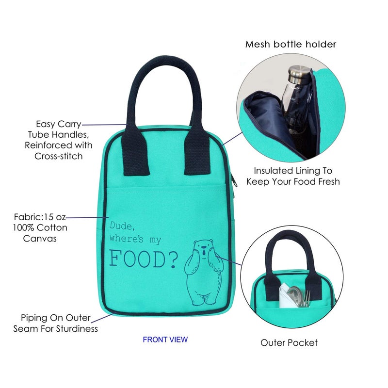 EcoRight Eco Right Lunch Bags for Office Women & Lunch Bag for Men, Insulated Lunch Bag for Kids, Office Lunch Bag with Bottle Holder, Carry Handle & Pocket - Image 4