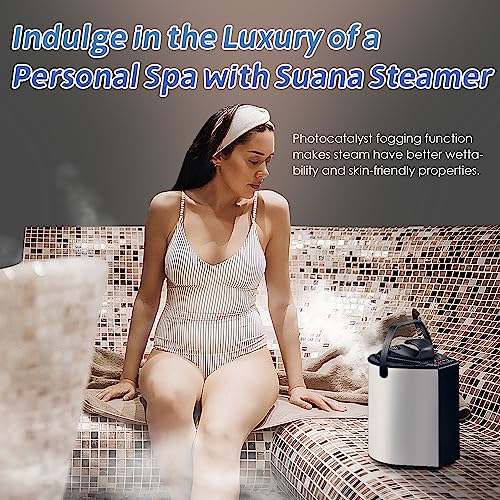 Hapyvergo Sauna Steamer Machine 3L, Portable Sauna for Home Spa with Remote Control, Fogging Function, 304# SUS Sauna Steam Pot Generator 800W Rapid Heat Steam with Temp and Timer Digital Display - Image 3