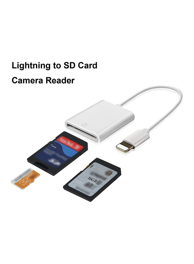 SD Card Camera Reader Adapter White