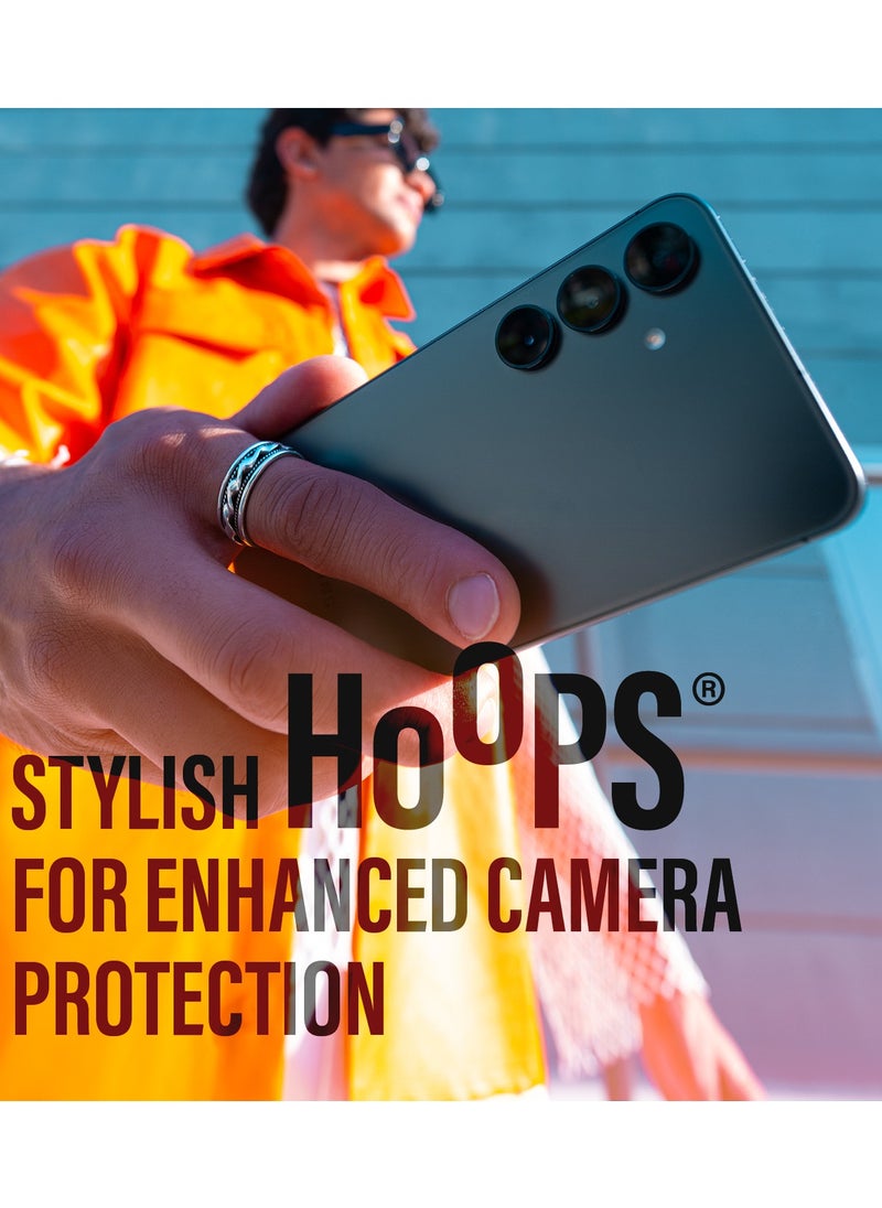 PanzerGlass PanzerGlass Hoops Samsung Galaxy S25 Camera Lens Protector, Scratch & Shock Resistant, Easy Installation, Ultra-Thin Tempered Glass, Galaxy S24/S25 Case Friendly, Black  - Image 4