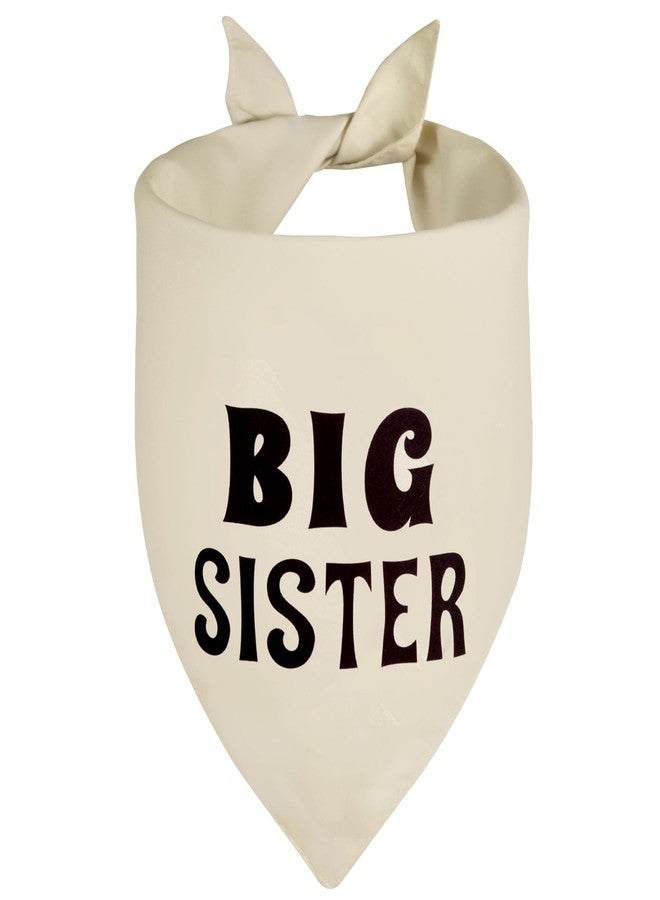 Agroon Big Sister Dog Bandana Beige Large 1PCS, Adjustable Triangle Scarf, Pregnancy Announecment, New Baby for Family. - Image 1