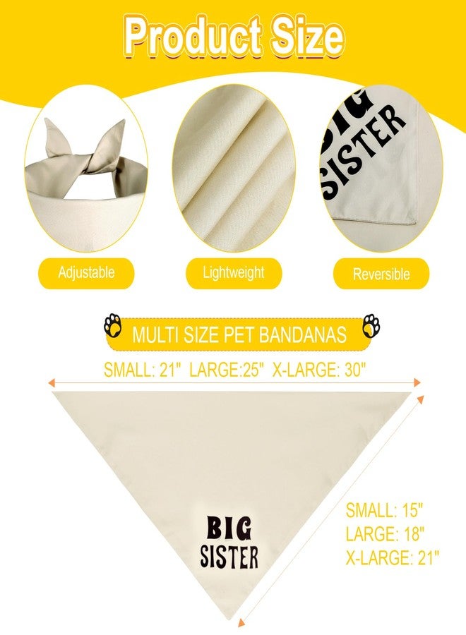 Agroon Big Sister Dog Bandana Beige Large 1PCS, Adjustable Triangle Scarf, Pregnancy Announecment, New Baby for Family. - Image 3